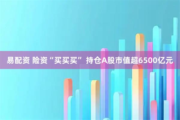易配资 险资“买买买” 持仓A股市值超6500亿元