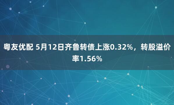 粤友优配 5月12日齐鲁转债上涨0.32%，转股溢价率1.56%
